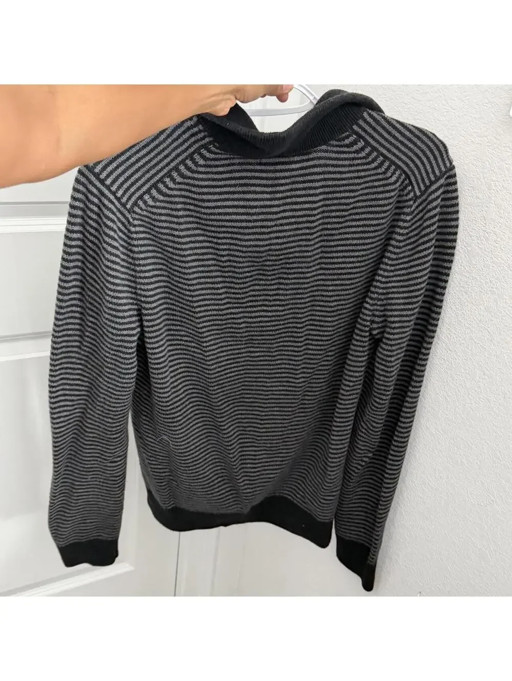 Banana Republic striped quarter zip sweater